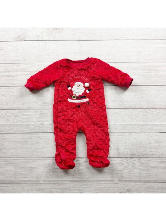 Baby Starters Other - Baby Starters Red Textured Santa Footed Christmas Sleeper Outfit 3-6 Months
